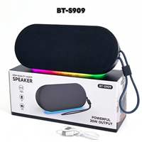 Nouvelle arrivée BT-S909, enceinte portable Bluetooth, radio FM/TF/USB/TWS/lumière RGB, super basses, enceinte de table sans fil BT, woofer, enceinte musicale