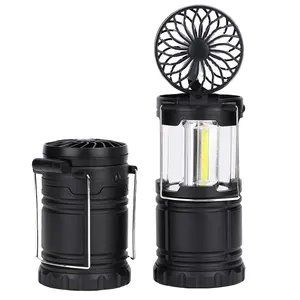 Fan Camping 2 in 1 Compact Camping Lantern with AA Battery Camping Light Lamp With Fan for Outdoor