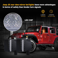 Couvercles de rétroviseurs latéraux de porte à Led de haute qualité avec clignotants à Led pour Jeep Wrangler Jk Car rétroviseurs latéraux à Led