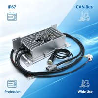 Chargeur embarqué intelligent 24V pour chariot élévateur et gerbeur, puissance 1200W, indice de protection IP67, haute efficacité, bus CAN, refroidissement par ventilateur pour une fiabilité accrue