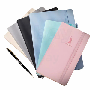Encuadernación perfecta logotipo personalizado A5 B6 PU cuero Tapa dura diario cuaderno para hacer lista contraseña libro - Product Image 3