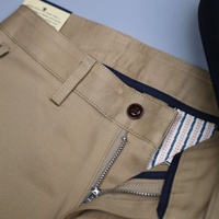 Pantalon décontracté homme coupe droite couleur unie, léger, à fermeture éclair, en pur coton, style business, tombé fluide, haut de gamme, très tendance