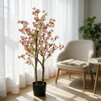 Arbre artificiel réaliste en fleurs de cerisier blanc et rose en plastique, en pot, toucher naturel, écologique, durable, résistant aux UV, pour mariage et fête