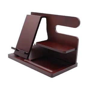 Soporte de Madera para Teléfono, Soporte de Escritorio de Bambú de 150 mm, Soporte de Carga con Bandeja para Gafas - Product Image 2