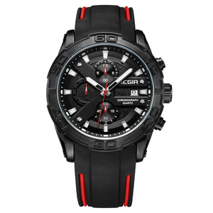 Cronógrafo multifuncional luminoso Calendario Reloj deportivo de silicona Reloj de pulsera de cuarzo Dial grande Deportes al aire libre Reloj de hombre - Product Image 1