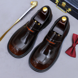 Zapatos de cuero con punta redonda para hombre, cuero genuino, estilo informal, acabado pintado, piel de vaca, zapatos casuales, formales y de negocios - Product Image 4