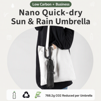 Parapluie pliable écologique en rPET à séchage rapide, résistant à l'eau et au vent, idéal pour les voyages et comme cadeau d'affaires