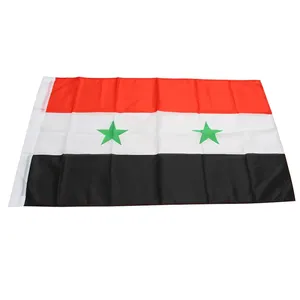 Рекламный продукт, высокое качество и низкая цена, оптовая продажа, термостойкий, 3x5 футов, 100% полиэстер, под заказ, сирийский флаг