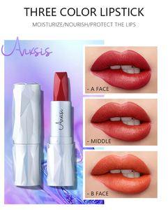 Alla moda bellezza cristallo ricco di diamanti a tre colori rossetto in velluto opaco idratante rossetto Non marcante - Product Image 3