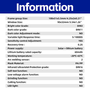 Máscara de Soldadura con Oscurecimiento Automático Solar, Vista Amplia, Color Real, Resistente a Altas Temperaturas, Casco de Soldadura con Oscurecimiento Automático - Product Image 6