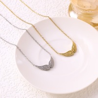 Collar Minimalista con Forma de Ángel y Alas de Ángel, Acero Inoxidable, Chapado en Oro de 18K, Colgante Delicado, Joyería Bohemia, Resistente al Agua