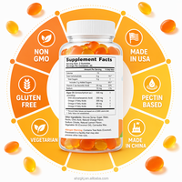 Gummies Omega-3 DHA pour enfants, sans OGM, marque privée, avec Omega 6 et 9, complément nutritionnel pour enfants, pour soutenir la santé du cerveau