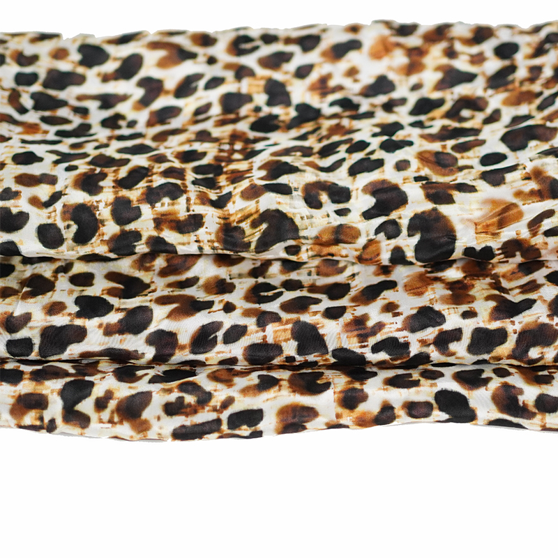 Одежда с леопардовым принтом, шелковая смешанная ткань с принтом, шелковая вискоза, креп-ткань