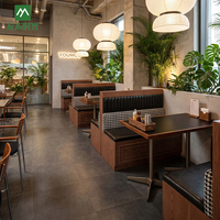 Ensemble de mobilier de restaurant commercial moderne personnalisé, banquette en bois, sièges pour hôtel, café, table et chaises pour café