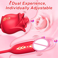 Vibrateur Rose pour Femmes, Jouets Sexuels, Godemichés, Stimulateur 3-en-1 pour Couples et Lesbiennes avec Léchage de Langue et Pénétration, Masseur Point G Féminin