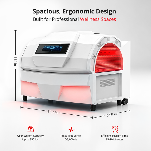 Motorized 19 Inch LCD Red Light Therapy Bed with Full Body LED Therapy 633nm 810nm 850nm 940nm