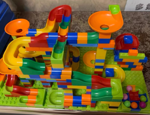 NC 168 Uds bloque de tamaño pequeño carrera de mármol bloque variedad pista deslizante bloques de construcción embudo tobogán DIY juegos ladrillos juguetes para niños - Product Image 4