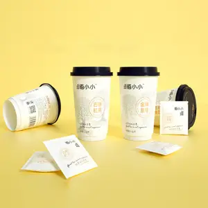Logo personalizzato stampa aziendale da asporto tazza di bevande calde da 16oz tazza di caffè in carta Kraft con coperchi e manicotto