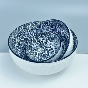 Tazón Redondo de Cerámica de Porcelana para Sopa China, Precio de Fábrica, Listo para Enviar, Impreso Bajo Esmalte, Color Azul - Product Image 4