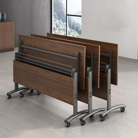 Table de formation mobile pliable en bois massif, table de conférence commerciale, mobilier de bureau écologique et durable, vente en gros