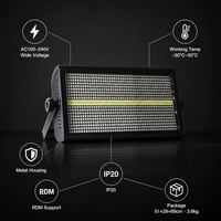 Projecteur Stroboscopique 960 LED 8+8 Segments DMX512 RGBW pour Scène, Effet Chase Wash, DJ, Fête, Concert, Disco, 240W, Dimmable, Universel