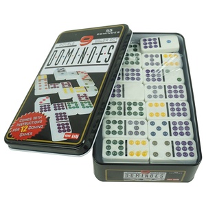 Dominó Doble 9 con Caja de Estaño, 55 Fichas Blancas con Pintura de Colores, Logotipo Personalizado para Juego de Mesa, Venta al Por Mayor de Fábrica - Product Image 2