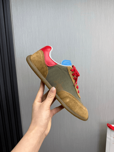 Alexander Trendy unisex, fashionable, flat bottomed, comfortable, Mc three color splicing suede leather upper sneakers Queen - Product Image 1