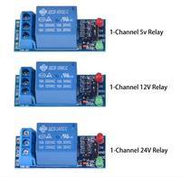 Module de relais 1, 2, 4, 6, 8 canaux DC 5V 12V 24V avec optocoupleur / déclenchement par niveau haut et bas pour Arduino Raspberry