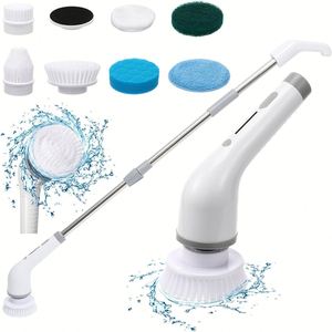 Dropshipping Shopify Electric Spin Scrubber Depurador de ducha inalámbrico con 8 cabezales de cepillo reemplazables - Product Image 5