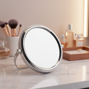 Mini <span class=keywords><strong>espejo</strong></span> de maquillaje de bolsillo con rotación de 360 grados de doble cara portátil, <span class=keywords><strong>espejo</strong></span> cosmético de escritorio de Metal personalizado para viajes - Product Image 1