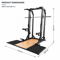 Rack de musculation Smith commercial avec plateforme de levage de poids |   Équipement de musculation multifonctionnel pour la salle de sport