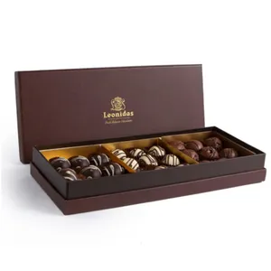 Impresión personalizada Caja de regalo de lujo Bombón Caja de embalaje de chocolate para chocolate con insertos o bandejas de plástico