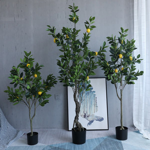 Nuevos productos al por mayor bonsái artificial realista, limonero para decoración del hogar o de la boda, material plástico - Product Image 1