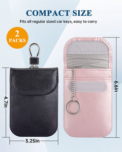 Pochette Faraday en cuir PU, étui de protection pour clé de voiture, pochette pour téléphone portable, blocage du signal RFID, <span class=keywords><strong>anti</strong></span>-hack, étui pour clé de voiture - Product Image 5