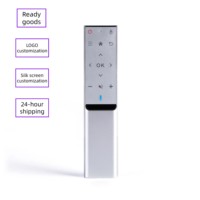 Nouvelle télécommande RF 2,4 GHz en aluminium avec fonction de recherche vocale, code d'apprentissage et portée de 10 m pour maison connectée et téléviseur