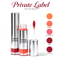 Gloss à lèvres teinté hydratant en gros, maquillage de luxe longue tenue, hydratant, végétalien, minéral, marque privée