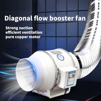 Ventilateur d'extraction de conduit de flux mélangé d'air frais super silencieux avec contrôleur de vitesse variable