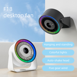 Tragbarer USB-Aufladbarer Batteriebetriebener Manueller/Elektrischer Tischventilator Touchscreen-Steuerung 360° Drehbare Beleuchtung für Haushalt und Outdoor - Product Image 1