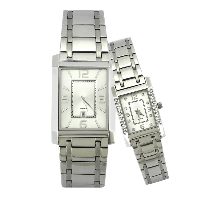 Hot Sale Quartz Watch Stainless Steel Square Slim Lover Watch
