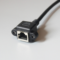 Grosir 8Pin RJ45 kabel Ethernet wanita ke wanita jaket PVC kabel Patch kucing 5e dengan Panel kunci sekrup dan dudukan casing PC