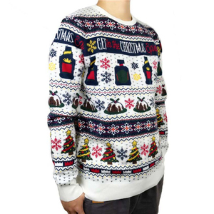 Оптовая продажа трикотажный свитер из 100% полиэстера, мужской пуловер с уродливым вырезом, Рождественский свитер на заказ, джемпер - Product Image 2