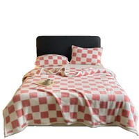 Plaid Sherpa Géométrique Épais Double Face en Polaire Douce Anti-Peluchage Écologique Minimaliste Moderne pour Canapé Automne Hiver