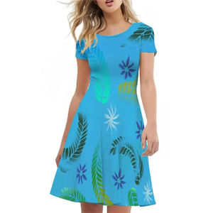 Robes décontractées à manches courtes <span class=keywords><strong>pour</strong></span> femmes polynésiennes Dropshipping Tribal Clothing Print Custom Slim Retro Dress Ladies Samoan Tahitian - Product Image 5