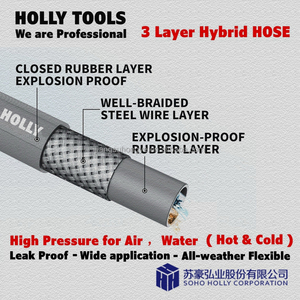 Enrouleur de tuyau d'air à double bras 50ft rétractable 5/16 in Hybrid Hose Heavy Duty Steel Professional Air Compressor Hose Reel 15M Pipe - Product Image 4