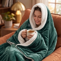 Couverture en polaire tissée unie personnalisée, doublée, super épaisse, pleine grandeur, pour lit d'hiver, idéale pour la décoration intérieure
