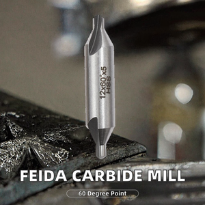 Fresa CNC de Acero Rápido Personalizable con Recubrimiento Brillante, Herramienta de Fresado con Ángulo de Punta de 60 Grados y Broca de Centrado - Product Image 2