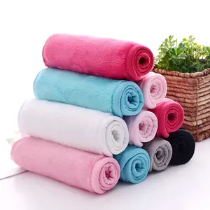 Private label microfibre face cleaning wash cloths rectangle reusable makeup remover towel microfiber makeup remover towel
