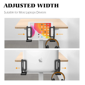 Support de bureau multifonctionnel réglable en métal pour ordinateur portable, manette de jeu, casque de jeu, support de rangement suspendu sur le côté du bureau - Product Image 5