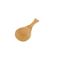 Mini cuillère créative en bois de bambou à manche court Cuillère à thé Cuillère à glace à dessert gravée