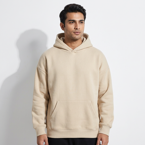 Wholesale Winter Heavyweight 100% Cotton Half Zip Men Custom Embroidery Logo 420 Gsm Blank Velour No <b>String</b> Oversized <b>Hoodie</b> - Product Image 1